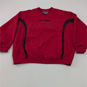 Vtg Nike TEAM NC State Wolfpack Pullover Jacket Mens Large V Neck Pockets XL Y2K